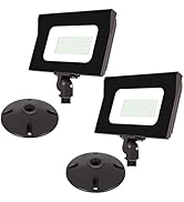 Tesoorda LED Flood Lights Outdoor, 40W 4400LM IP65 Waterproof Adjustable Knuckle Mount LED Securi...