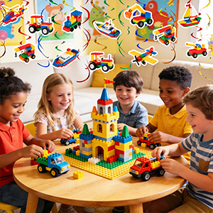 building block party decorations
