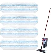 Jikefa 4 Pack Mop Replacement Pads: Compatible with O Ceda H2prO Flat Mop System, Microfiber Mo p...
