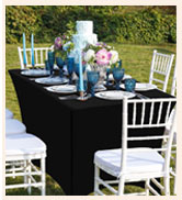 Utopia Kitchen 6FT Spandex Tablecloth [Purple - 2 Pack] Fitted &amp; Wrinkle-Resistant 190 GSM Stretc...