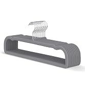 MLKJHHI Gray Velvet Hangers 20 Pack, Slim Space Saving Pants Hangers for Closet Organizer, Rotati...