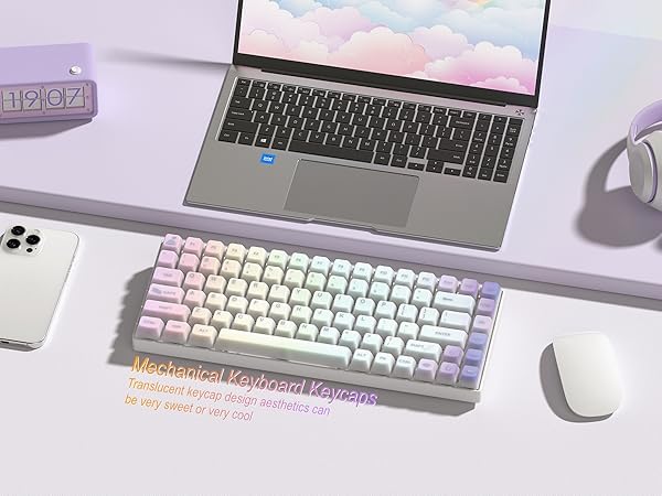Keyboard Keycaps Jelly - Shine Through keycaps, Transparent Clear Key Cap