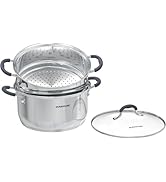 SUNHOUSE - 3.3 Quarts Steamer Pots With Lid 2-Tier Multipurpose Stainless Steel Steaming Pot Cook...