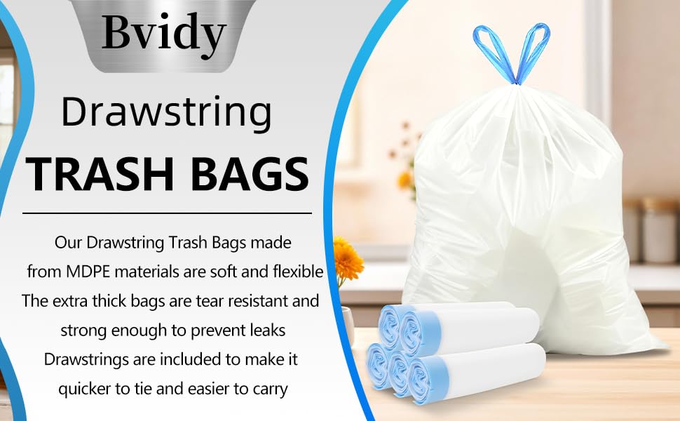4 Gallon Trash Bags with Drawstring