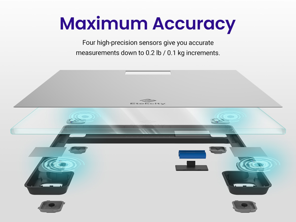 4 highly precise sensors provide accurate and stable readings