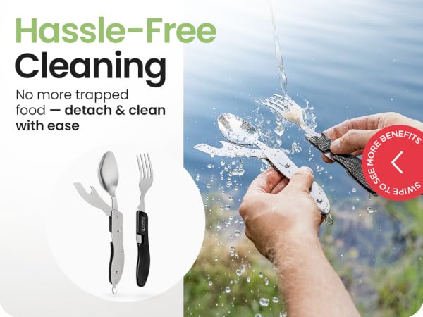 4-in-1 Camping Utensils 2-Pack Portable Travel Backpacking Cutlery