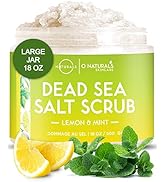 O Naturals Exfoliating Lemon Oil Dead Sea Salt Deep-Cleansing Face &amp; Body Scrub. Anti-Cellulite T...