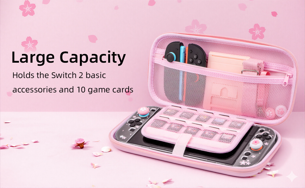BRHE Cute Travel Carrying Case for Nintendo Switch 2 (2025) Accessories Kit with Protective Cover