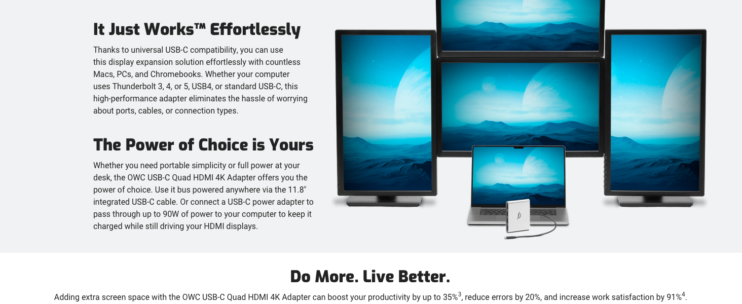 universal USB-C compatibility, Thunderbolt 3, 4, or 5, USB4, or standard USB-C