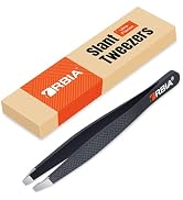 YRBIA Artisan-Crafted Slant Tweezers, Ultra-Precise Tips &amp; Embossed Non-Slip Grip, Includes Trave...