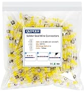 100Pcs Waterproof Solder Seal Wire Connectors, 12-10 Gauge Yellow Heat Shrink Butt Connectors for...