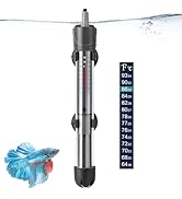 HITOP 25W 50W 100W 200W 300W Adjustable Aquarium Heater, Submersible Fish Tank Heater Thermostat ...