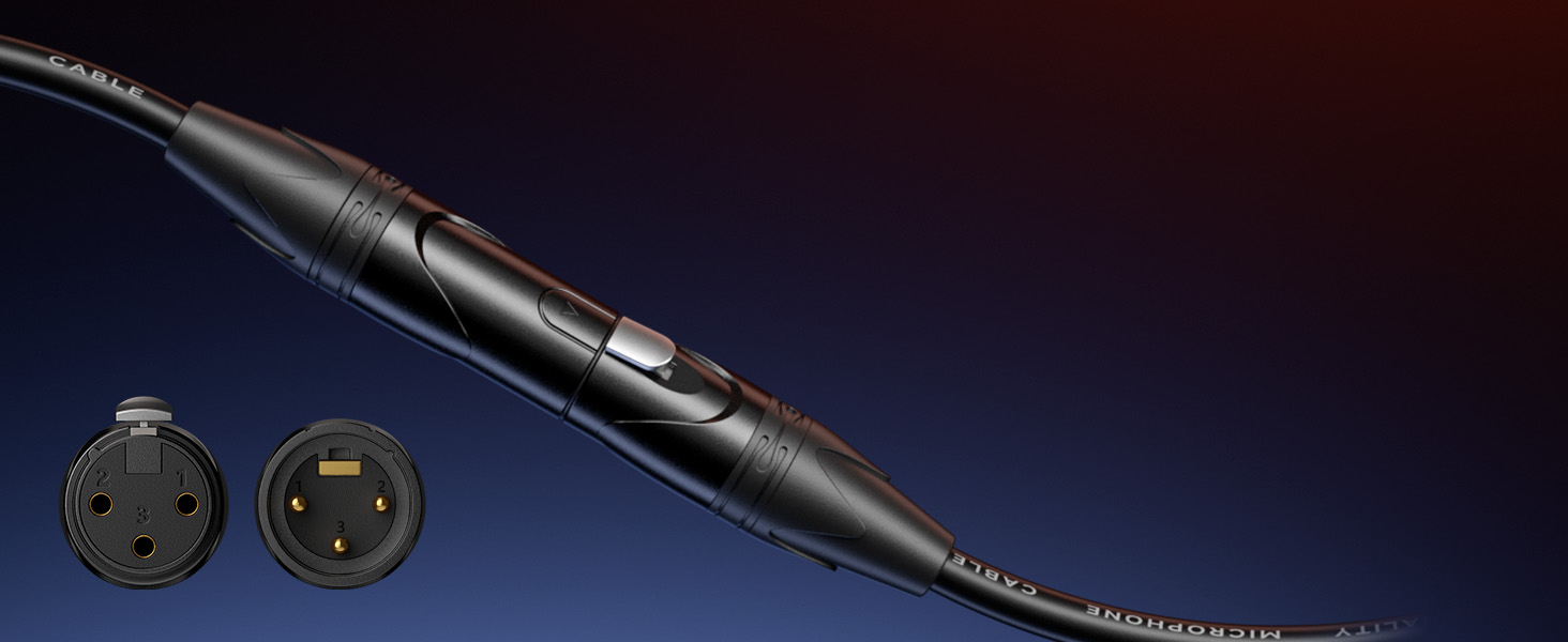 Durable XLR microphone cable with balanced design and copper shielding