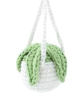 Decorbea Car Mirror Hanging Accessories, Crochet Potted Plant Basket Car Decor, Handmade Knitted ...