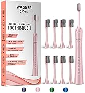 Wagner &amp; Stern ultrasonic whitening Electric Toothbrush with 8 Charcoal Black Brush Heads. for Fr...