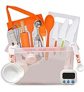 Kids Cooking and Baking Supplies Gift Set with Storage Container - Complete Junior Chef Cooking S...