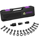 ANPUDS Metric Torque Adapter Set, 17 pcs Torque Adapter Extension Set, 12 Point 3/8" Torque Wrenc...