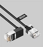 Multiple angles of a black Cat5e/Cat6 Ethernet patch cable with RJ45 connectors. Cable shows both straight and angled views of connectors against gray background.