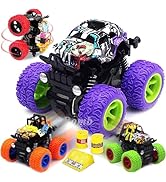 CozyBomB Friction Powered Monster Trucks Toys for Boys/Girls - Push and Go Car Truck Playset, Ine...