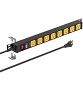Mountable Long Power Strip, 2100 Joules Heavy Duty Surge Protector Power Strip, Slim Metal Power ...