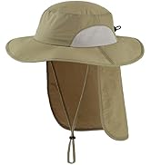 Home Prefer Outdoor Mens UPF50+ Sun Hat Wide Brim Fishing Hat with Neck Flap
