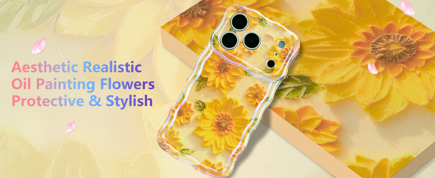 XIZYO Oil Painting Flower Case for iPhone 17 Pro Max