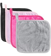 [4 Pack] Microfiber Fleece Makeup Remover Cloths (8x8 inch) for Face, Ultra Soft Chemical Free Re...