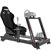 ARES WING Racing Simulator Cockpit with Racing Seat, Fully Adjustable Aluminum Profile Sim Racing...