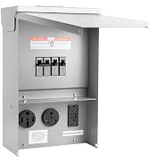 Temporary Electrical Power Outlet Panel Weatherproof RV Receptacle Box with 30 50 Amp Breaker 20 ...
