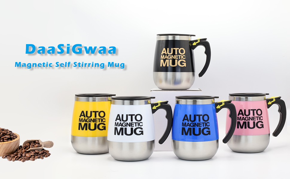 Rechargeable Self Stirring Mug - Magnetic Electric Auto Mixing Stainless Steel Cup