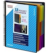 PERFORMORE 12 Pocket Spiral Subject Organizer with 6 Dividers, Folder Organizer Binder with Front...
