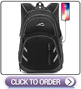 Backpack Bookbag for School College Student Laptop Travel with USB Charging Port