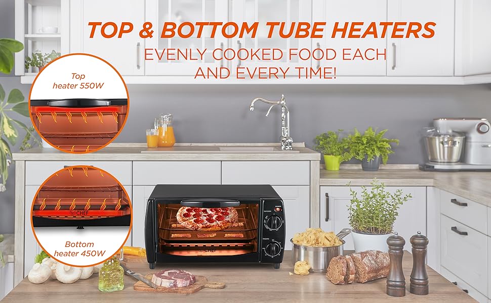 Toaster Oven, Pizza Oven with Toast, Bake, Broil, &amp;amp; Keep Warm