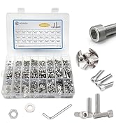 WZHUIDA 1080 Pcs M2 M3 M4 M5 Screw Assortment, Metric Hex Socket Head Cap Bolts, Stainless Metric...