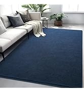 FALARK Rugs for Bedroom Living Room, 4x6 ft Navy Blue Area Rug, Washable Memory Foam Indoor Carpe...