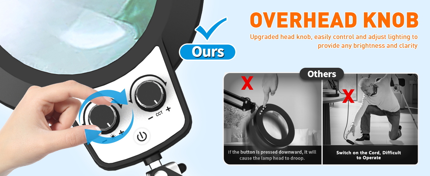 OVERHEAD KNOB lighted magnifying glass magnifying glasses with light magnifier with light