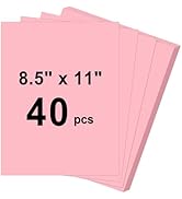 40 Sheets Cardstock 8.5x11, 65lb Pink Card Stock, Construction Paper, 180gsm Thick Printer Paper ...