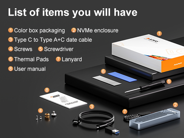 M.2 NVMe SSD Enclosure USB3.2 GEN2 10Gbps