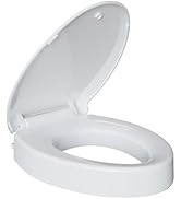 Raised Toilet Seat for Seniors, Elongated Elevated Toilet Seat with Soft Close Lid, Quick Release...