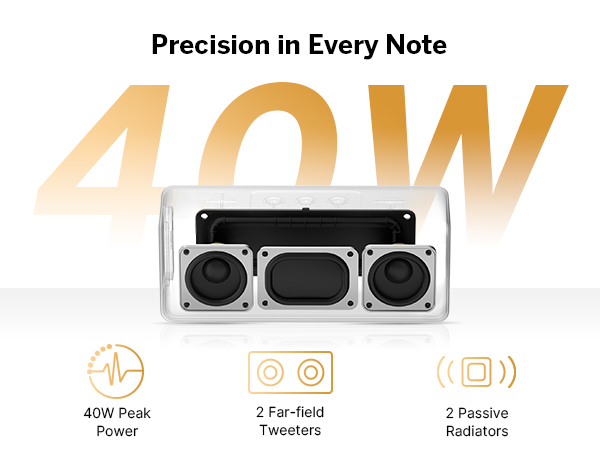 bluetooth speakers wireless with 40W peak power