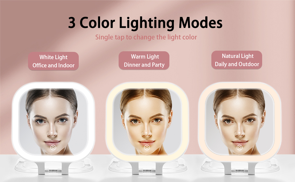 travel lighted makeup mirror with magnification