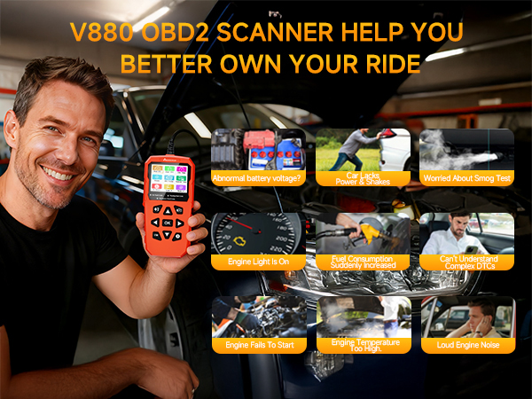 V880 OBD2 Scanner Diagnostic Tool