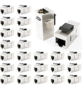 VCE Cat6A RJ45 Keystone Coupler, Shielded STP Ethernet Coupler, Female to Female, for Patch Panel...