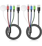 2Pack Multi Charging Cable for Apple Watch Charger USB Magnetic Wireless Charger Nylon Braided US...