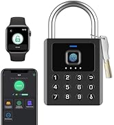 eLinkSmart Fingerprint Padlock Outdoor, Heavy Duty Smart Lock with Bluetooth APP Remote Authoriza...