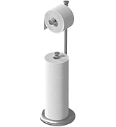 Free Standing Toilet Paper Holder Stand Brushed Nickel Toilet Roll Stand Bathroom Tissue Rack wit...