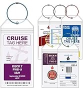 Cruise Luggage Tags for Carnival, MSC, Costa, NCL &amp; Princess Cruise Ships, 6Pack Clear Tags Zip S...