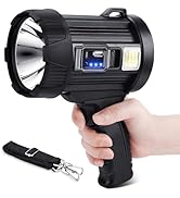 Spotlight Flashlight, 900000 Lumens Brightest LED Rechargeable Spotlights, Long Running Spot Ligh...