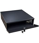 15 x 15 x 5 Inches DVR Lock Box, NVR Security Lockbox Enclosure Heavy Duty 16 Gauge with AC Fan, ...