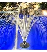 Yzert Small Pond Fountain with 32.8ft Power Cord Adapter, Electric Waterfall Fountain 12 Warm Whi...